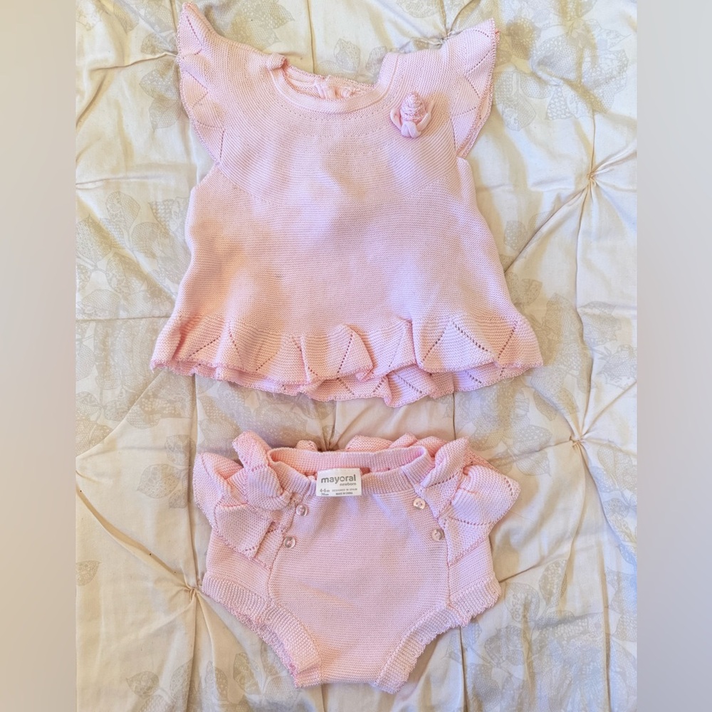 Mayoral Pink Baby Outfit Set